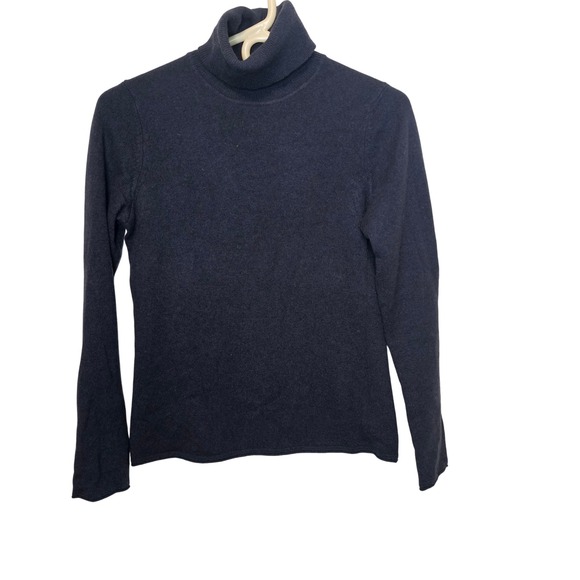 MAGASCHONI 100% Cashmere Turtleneck Sweater Dark Navy Blue Women S - Picture 2 of 10